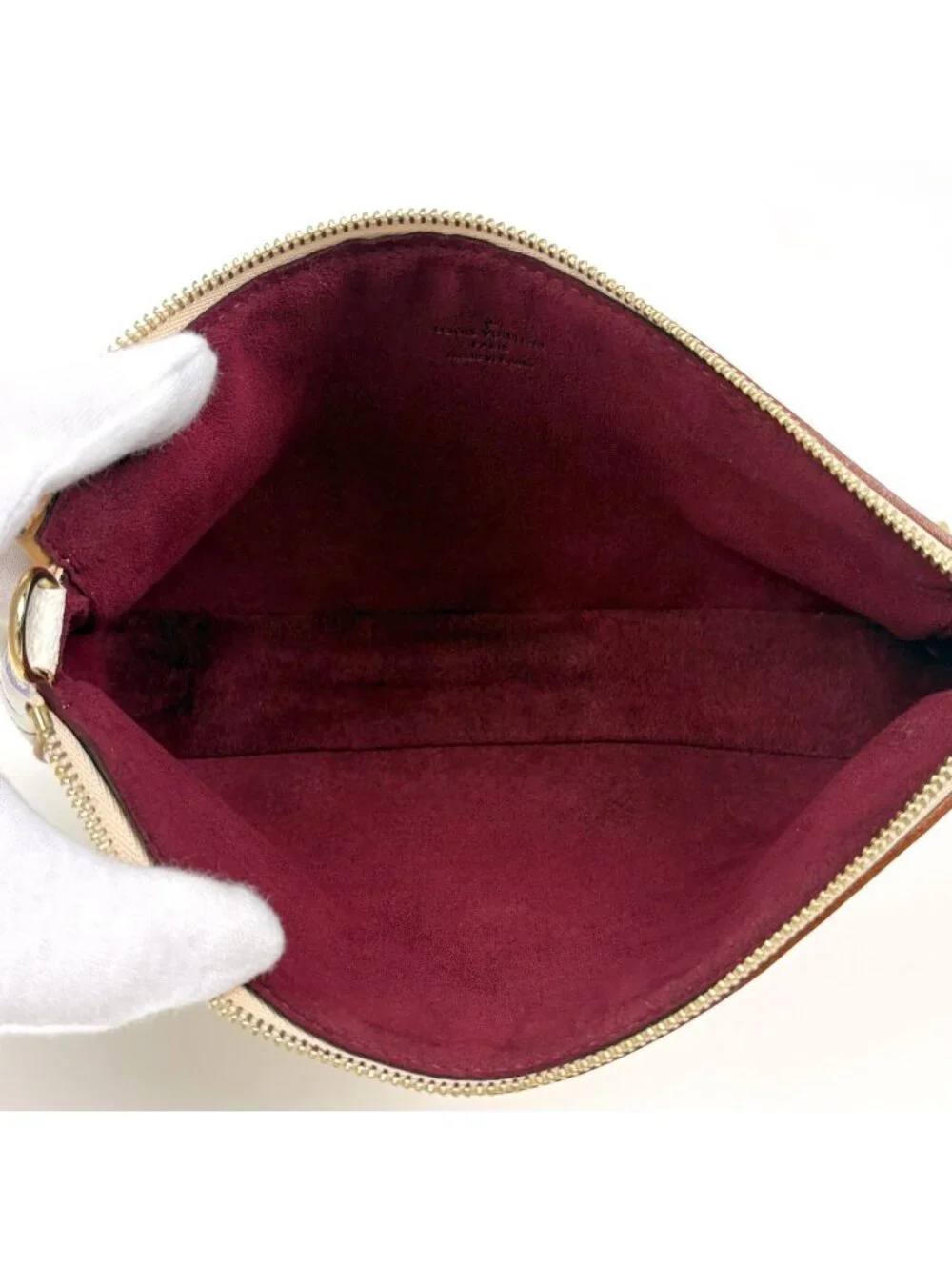 Louis Vuitton Pochette Accessoires Pouch Studs Monogram Multicolor Blanc